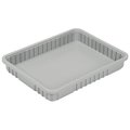 Quantum Storage Systems Divider Box, Gray, Polypropylene, 22-1/2 in L, 17-1/2 in W, 3 in H DG93030GY